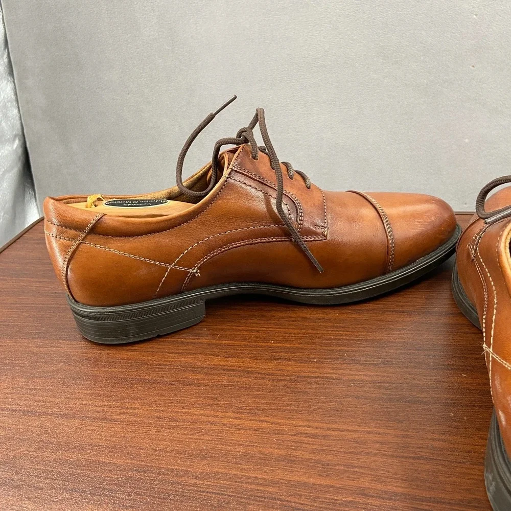 Florsheim Medfield 11578 Mens 8.5 3E Dress Shoes Cognac Leather Cap Toe Oxford